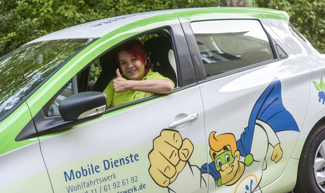 Mobile Dienste Superhelden Elektro-Auto